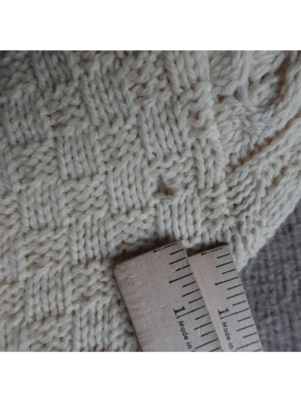 Irish Homecraft Mens Sweater Large Beige 100% Oiled Wool Made in Ireland
